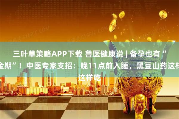 三叶草策略APP下载 鲁医健康说 | 备孕也有“黄金期”！中医专家支招：晚11点前入睡，黑豆山药这样吃